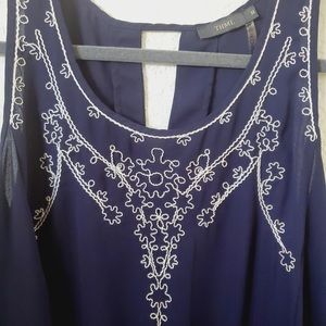 THML medium navy blue embroidered tank